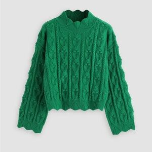 Cider Textured High Neck Sweater